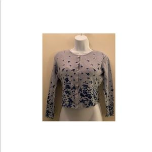 Vintage Light Blue/Gray Cardigan w/ Details